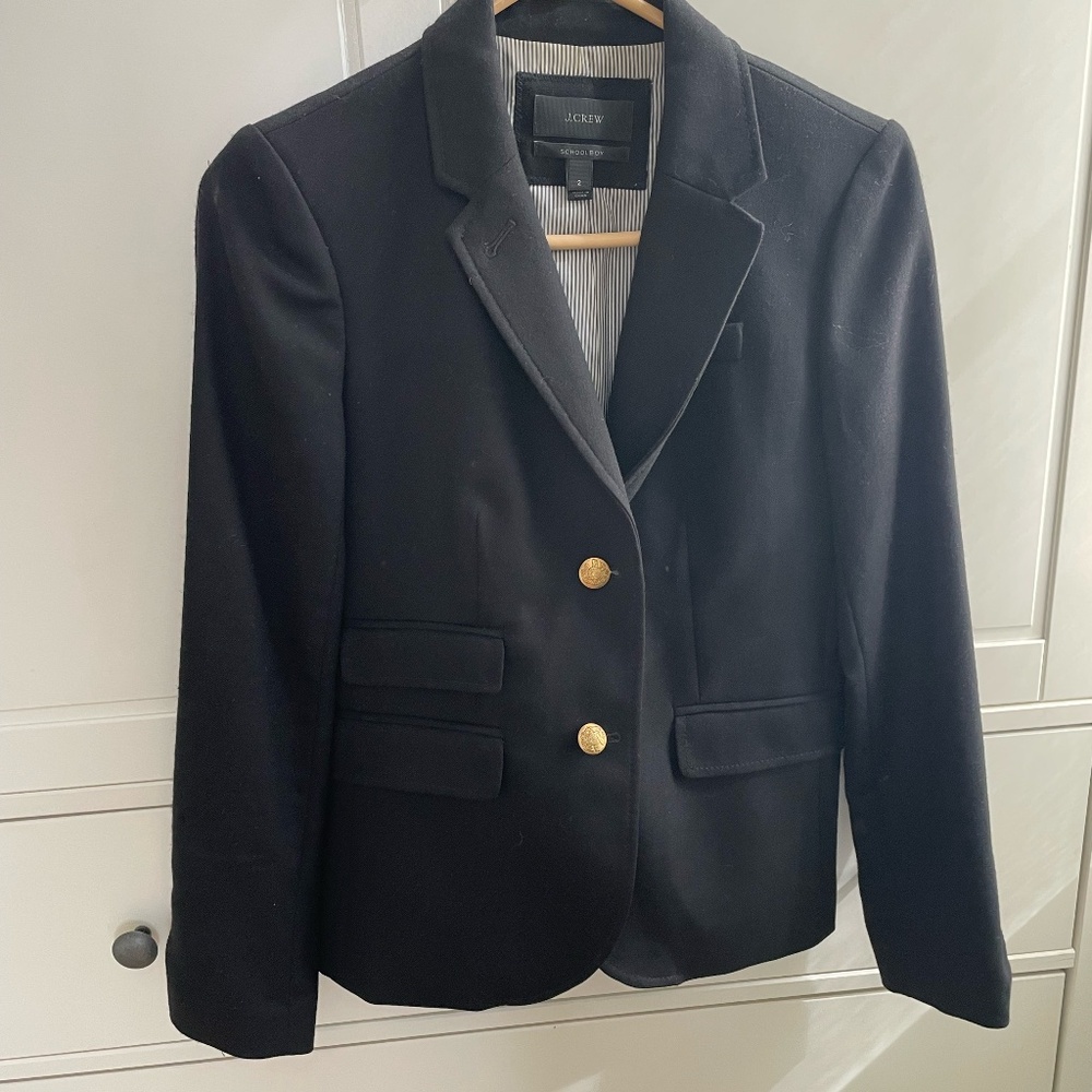 J. Crew Black Schoolboy Blazer